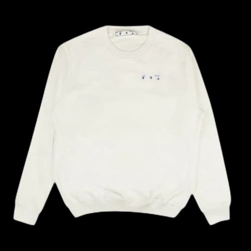 Off-White Flowers Crewneck 'White/Blue'