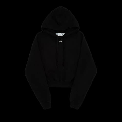 Off-White Cropped Hoodie 'Black/White'