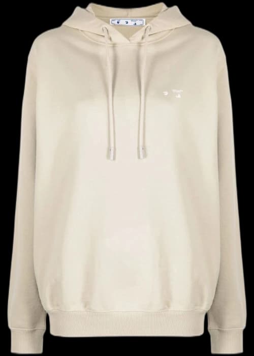 OFF-WHITE Womens Blue Print Arrows Hooded Sweatshirt Beige