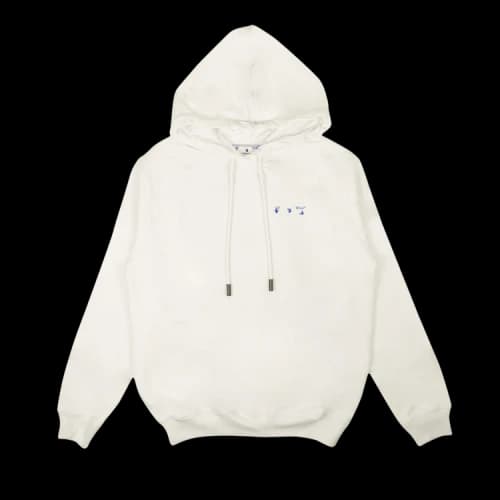 Off-White SS21 Flower Arrows Logo Embroidered Hoodie Loose Fit White (Women's)