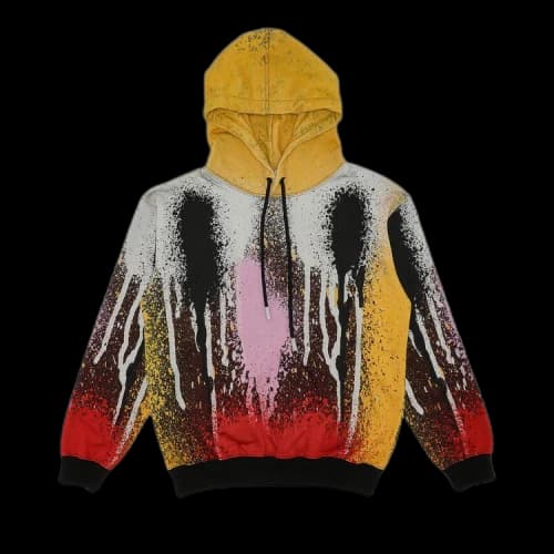 Off-White x Katsu Blurred Regular Hoodie 'Black/Multicolor'