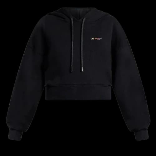 Off-White Circle Moon Crop Hoodie 'Black/Multicolor'