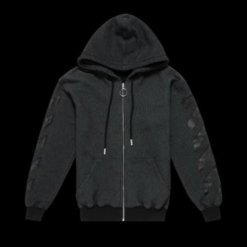 Off-White Rubber Arrow Zip-Up Hoodie 'Black'