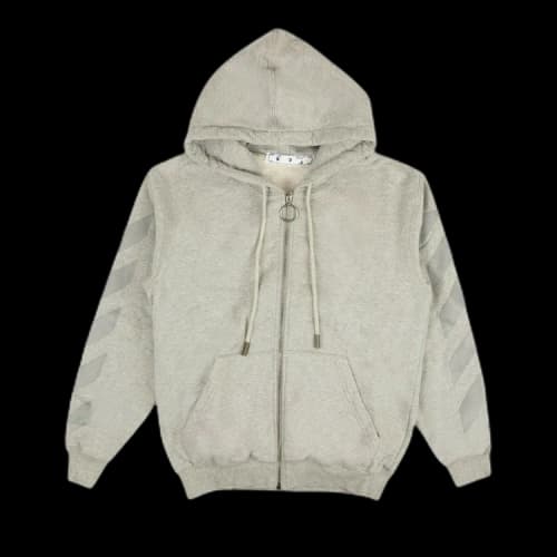 Off-White Arrow Zip Hoodie 'Grey Melange'