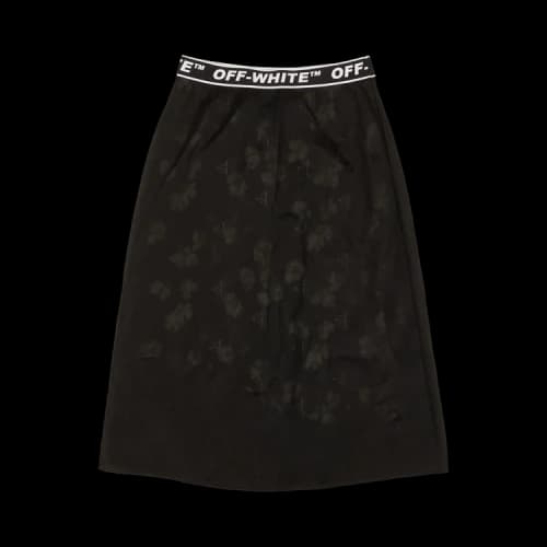 Off-White Logo Waistband A-Line Skirt 'Black'