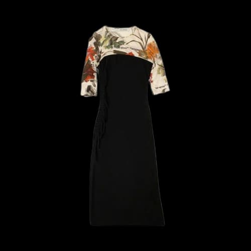 Off-White Two Layer Midi Dress 'Black'