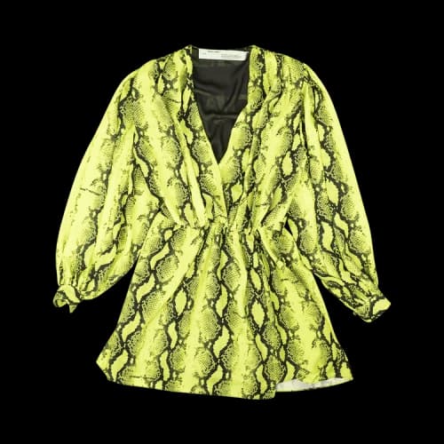 Off-White Belted Snake Dress 'Neon Yellow'