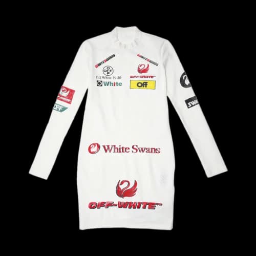 Off-White Multilogo Long Sleeve Dress 'White'