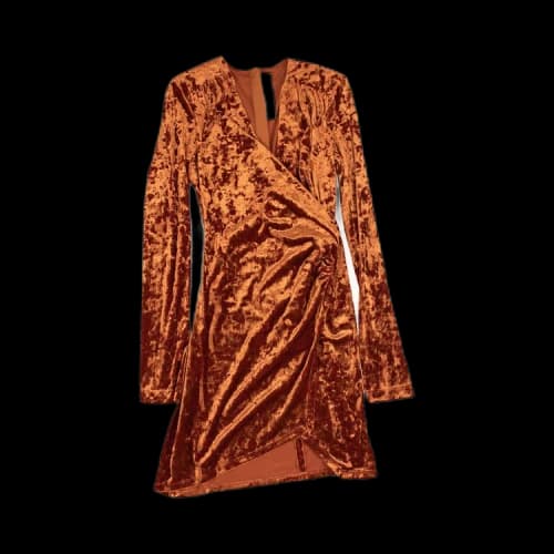 Off-White Velvet Mini Dress 'Orange'