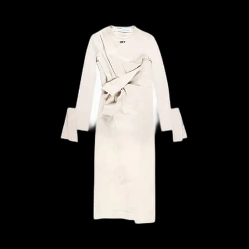 Off-White Wrap Shirt Dress 'Beige'