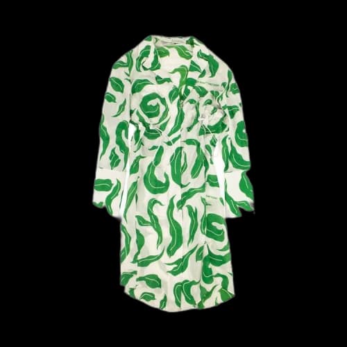 Off-White Leaf Print Shirt Dress 'White'