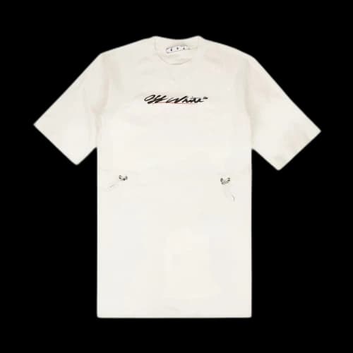 Off-White Script Logo T-Shirt Dress 'White'