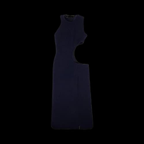 Off-White Ribbed Wool Open Circle Dress 'Blue'