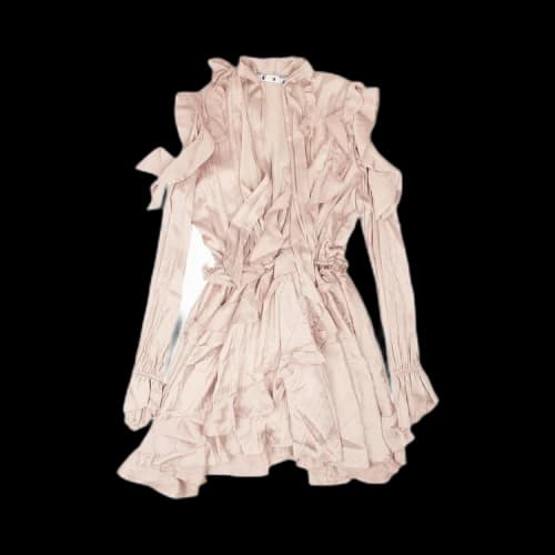 Off-White Ruffled Dress 'nude pink'