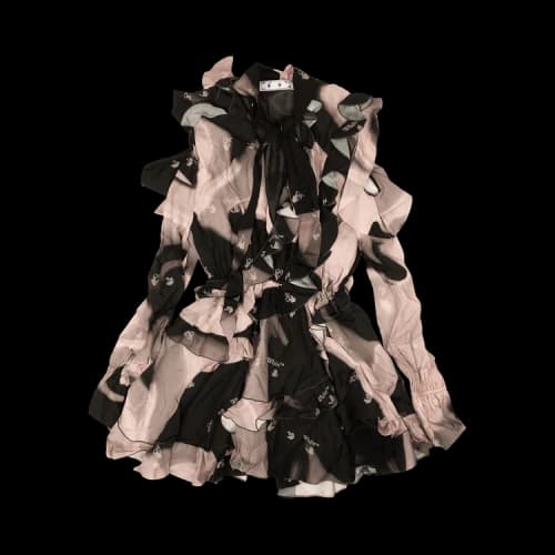 Off-White Liquid Melt Romantic Dress 'Black'