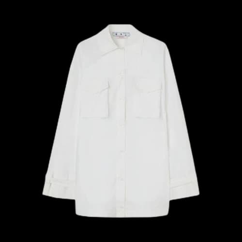 Off-White Poplin Cargo Shirt Dress 'Black'
