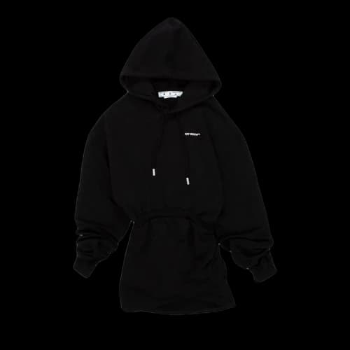 Off-White Logo Embroidered Hoodie Dress 'Black/White'