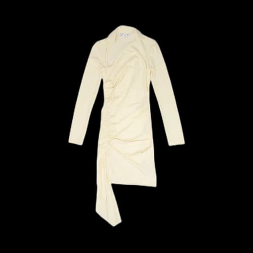 Off-White Vi-Crepe Draped Midi Dress 'White'