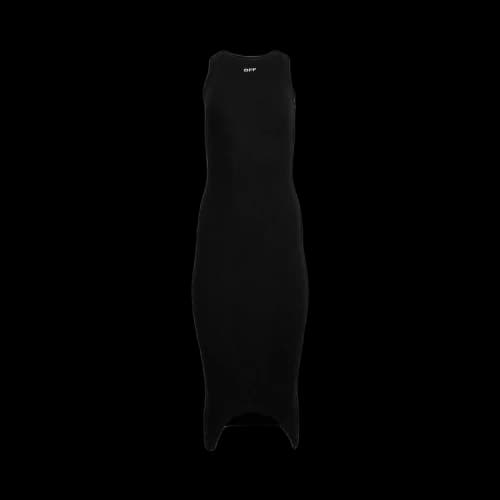 Off-White Floating Yarns Rib Hole Dress 'Black/White'