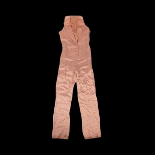 Off-White Silk Sleeveless Jumpsuit 'Pink'