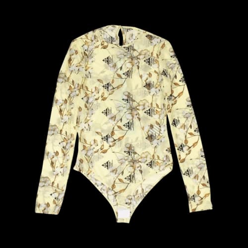 Off-White Floral Logo Bodysuit 'Yellow'