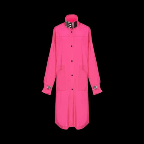 Off-White Stretch Long Coat 'Fuchsia'