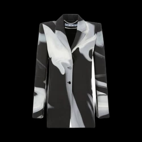 Off-White Liquid Melt Shoulder Pads Jacket 'Grey/Black'