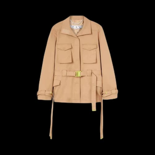 Off-White Gabardine Cargo Field Jacket 'Beige'