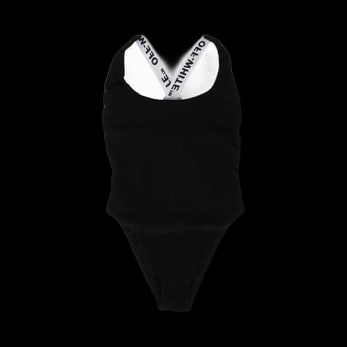 Off-White Logo Strap One Piece Swimsuit 'Black'