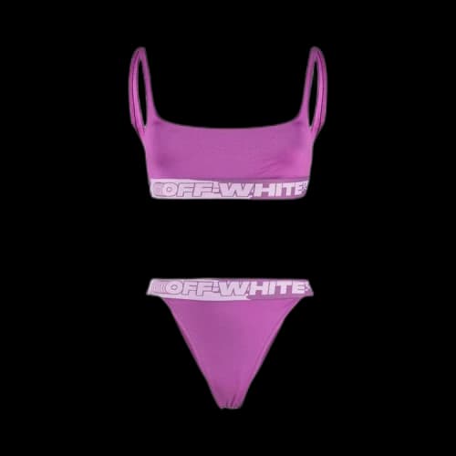 Off-White Logo Band Bikini 'Fuchsia'