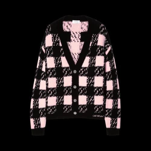 Off-White Vichy Cardigan 'Black/Cloud Pink'
