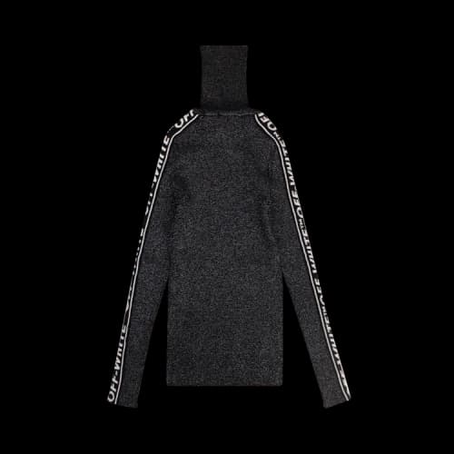 Off-White Metallic Turtle Neck Top 'Black'