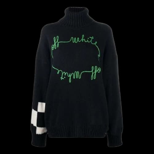 Off-White logo Knitted Sweater Black (Women's)