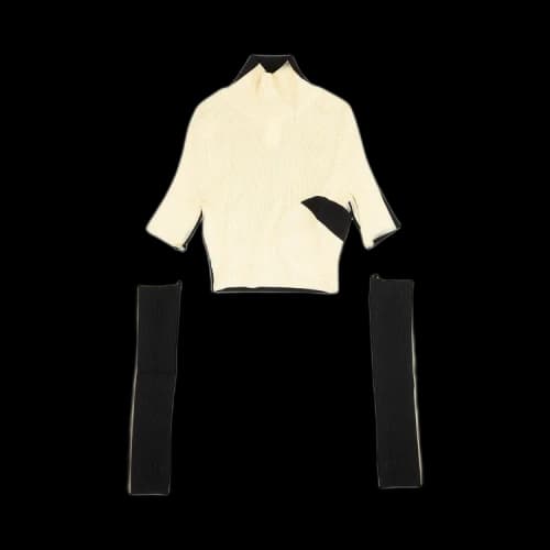Off-White Front N Back Top 'Beige/Black'