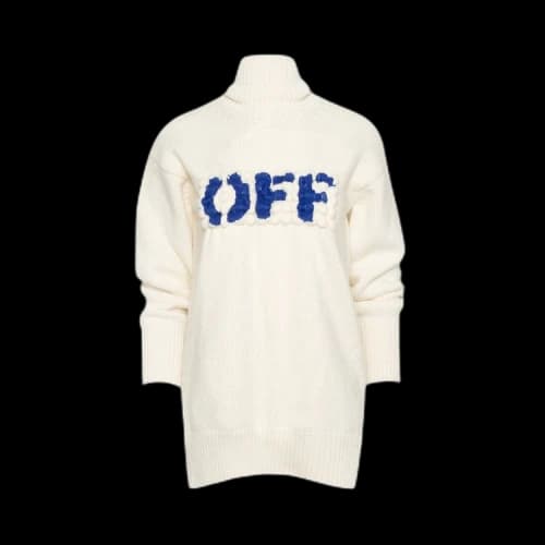 Off-White Boiled Logo Turtleneck 'White/Blue'