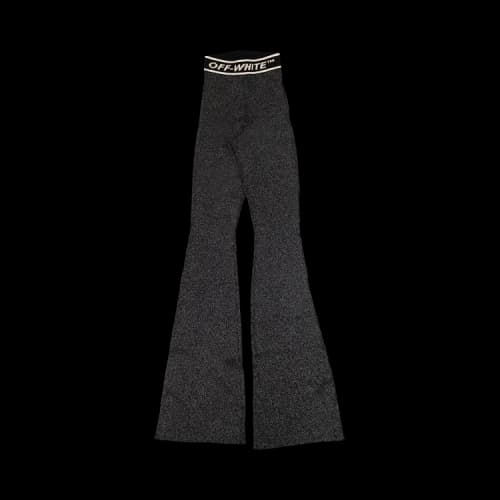 Off-White Metallic Knit Logo Pants 'Black'