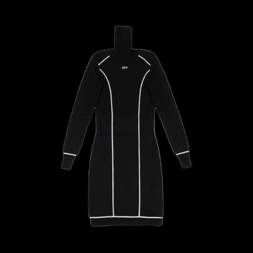 Off-White Knit Logo Turtleneck Dress 'Black'