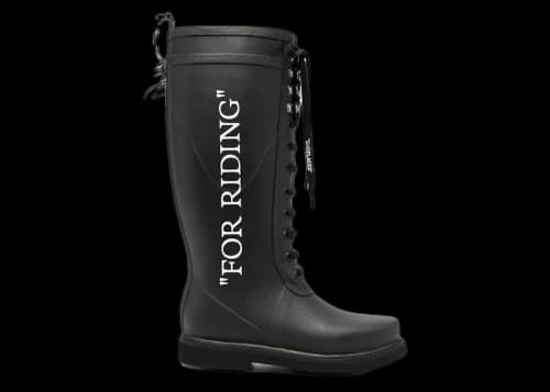 OFF-WHITE "For Riding" Rain Boots Black Silver (Women's)