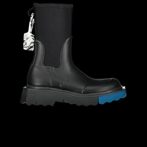 Off-White Zip-Tie Rain Boot 'For Rainy Days - Black Blue' (Women's)