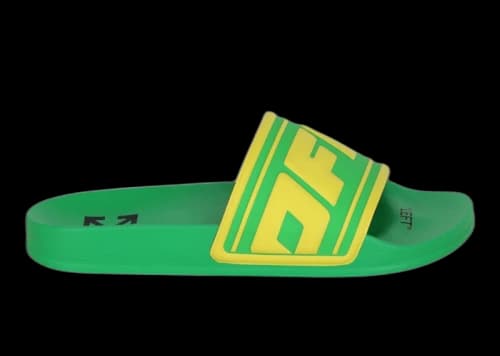 OFF-WHITE Logo Pool Slides Green Yellow (Women's)