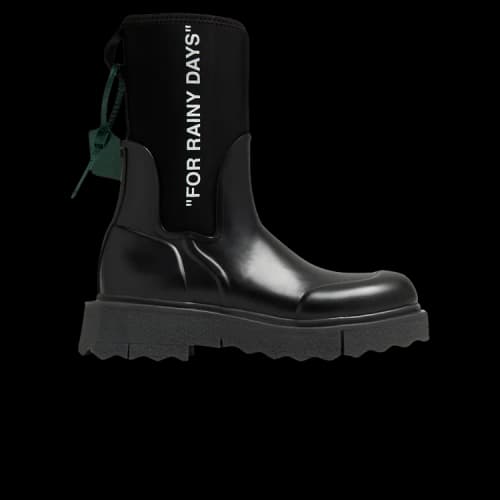 Off-White Sponge Rubber Rain Boot 'For Rainy Days - Black' (Women's)