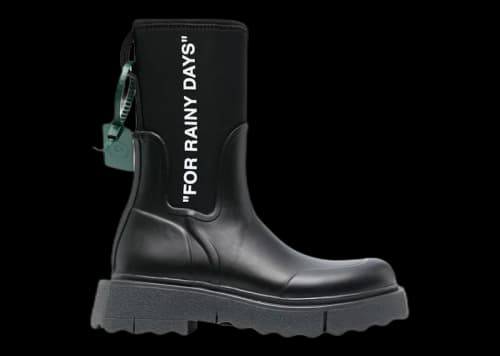 Off-White OFF_WHITE Sponge Rubber Rainboot Black Black White (Women's)