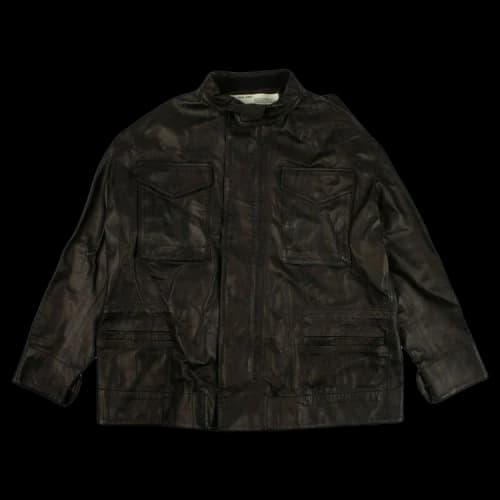 Off-White Leather Diag Field Jacket 'Black'