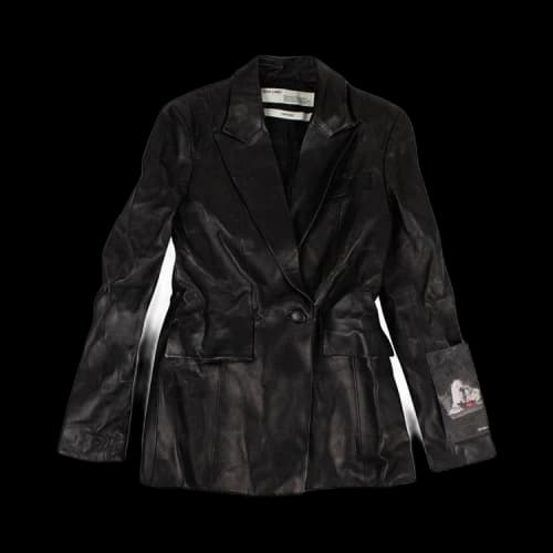 Off-White Leather Blazer 'Black'