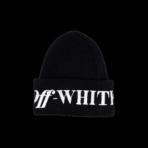 Off-White Logo Ribbed Beanie 'Black/White'
