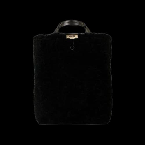 Off-White Shearling Large Logo Tote Bag 'Black'