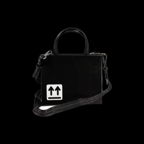 Off-White Leather Paperclip Print Box Bag 'Black'