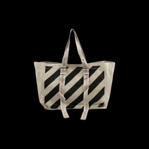 Off-White Canvas Diag Stripe Tote Bag 'White'