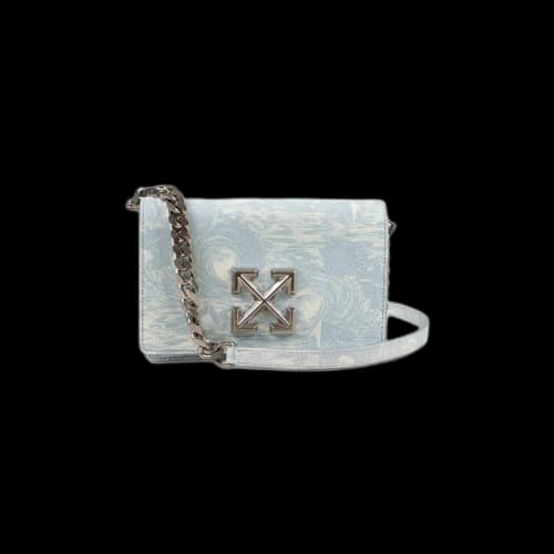 Off-White Leather Waves Jitney Shoulder Bag 'Blue'