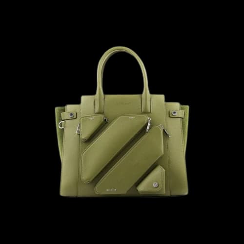Off-White City Leather Tote Bag 'Military'